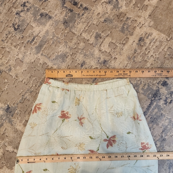 Coldwater Creek 100% linen Pull On floral maxi skirt pockets size small petite - Picture 3 of 14
